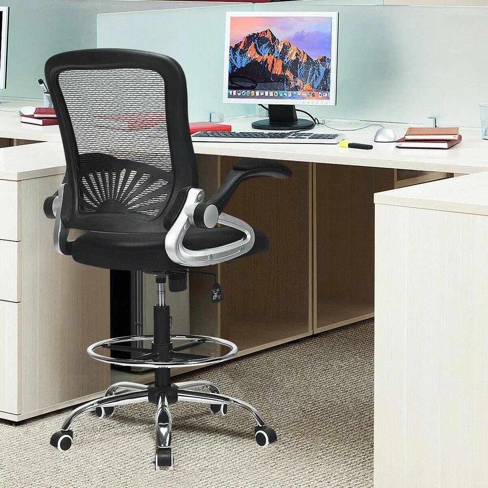 Black Adjustable Height Office Chair with Flip-Up Mesh by Boyel Living 7 Black Adjustable Height Office Chair with Flip-Up Mesh by Boyel Living - Image 5