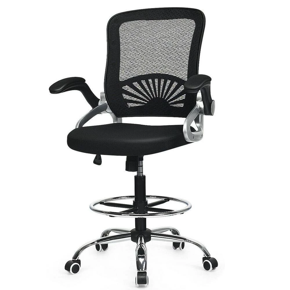 Black Adjustable Height Office Chair with Flip-Up Mesh by Boyel Living 5 Black Adjustable Height Office Chair with Flip-Up Mesh by Boyel Living - Image 3