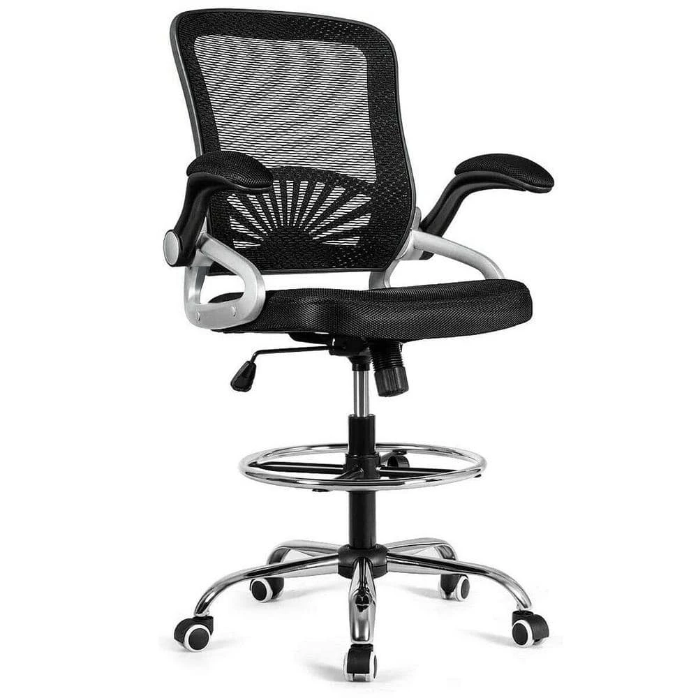Black Adjustable Height Office Chair with Flip-Up Mesh by Boyel Living 3 Black Adjustable Height Office Chair with Flip-Up Mesh by Boyel Living