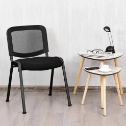 Conference Chairs Black Office Waiting Room Guest Reception Chairs with Mesh Back (Set of 5) by Boyel Living 15 Conference Chairs Black Office Waiting Room Guest Reception Chairs with Mesh Back (Set of 5) by Boyel Living -MODWAY store black boyel living guest office chairs hysn 61922 31 1000