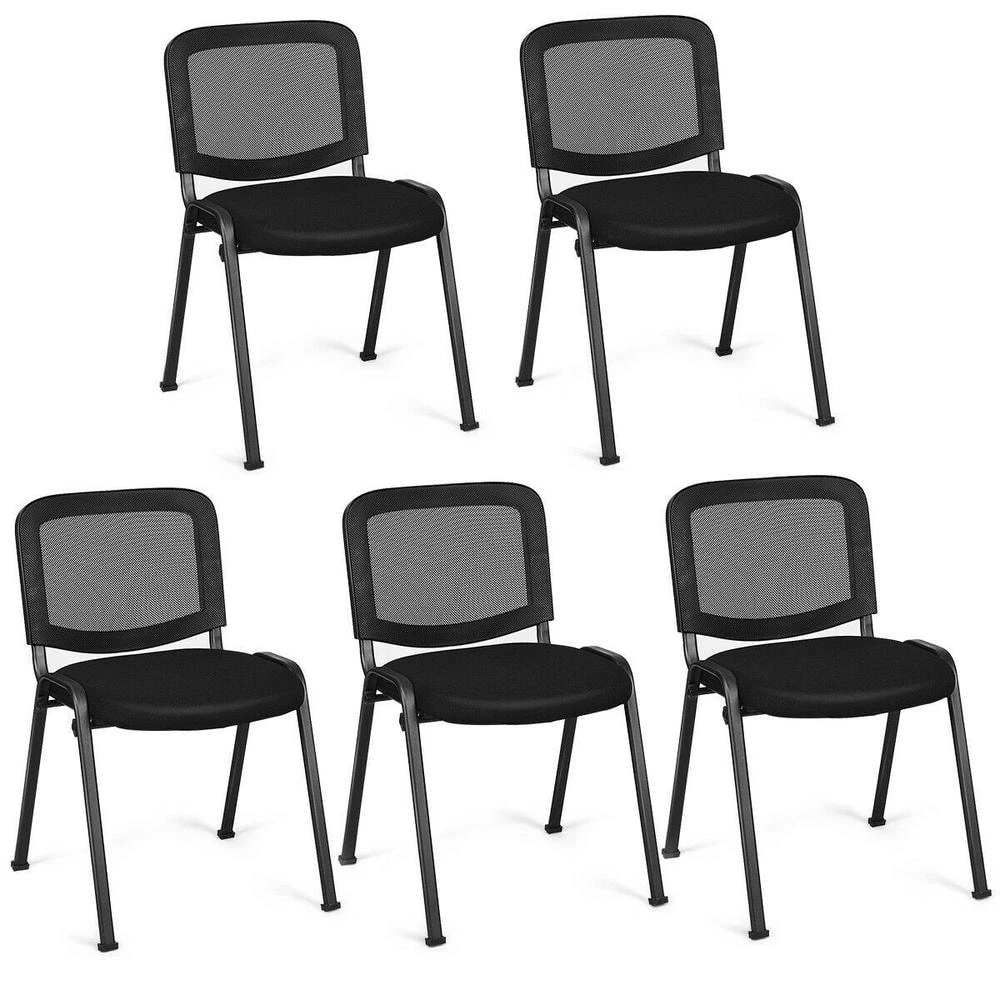 Conference Chairs Black Office Waiting Room Guest Reception Chairs with Mesh Back (Set of 5) by Boyel Living 3 Conference Chairs Black Office Waiting Room Guest Reception Chairs with Mesh Back (Set of 5) by Boyel Living