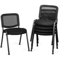 Conference Chairs Black Office Waiting Room Guest Reception Chairs with Mesh Back (Set of 5) by Boyel Living 11 Conference Chairs Black Office Waiting Room Guest Reception Chairs with Mesh Back (Set of 5) by Boyel Living -MODWAY store black boyel living guest office chairs hysn 61922 c3 1000