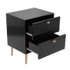 Hexagonal Pattern 2-Drawer Black High Gloss Nightstand Accent Cabinet with Golden Stands by Boyel Living -MODWAY store black boyel living nightstands bec 1472a k bk 64 1000