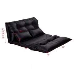 43 in. x 49 in. Black Foldable PU Leather Leisure Floor Sofa Bed with Pillows by Boyel Living 17 43 in. x 49 in. Black Foldable PU Leather Leisure Floor Sofa Bed with Pillows by Boyel Living -MODWAY store black boyel living sofa beds wf hw66070bk fa 1000 1