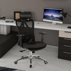 Black Mesh Adjustable Height Swivel High Back Office Chair by Boyel Living -MODWAY store black boyel living task chairs hysn 62423 31 1000