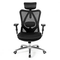 Black Mesh Adjustable Height Swivel High Back Office Chair by Boyel Living