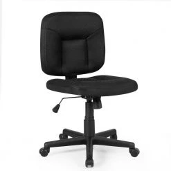 Low-Back Black Mesh Office Chair with Adjustable Height by Boyel Living -MODWAY store black boyel living task chairs hysn 63005 4f 1000
