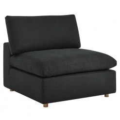 Commix Down Filled Overstuffed Armless Chair in Black by MODWAY