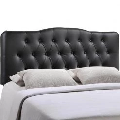 Annabel Full Upholstered Vinyl Headboard in Black by MODWAY -MODWAY store black modway headboards mod 5157 blk 4f 1000