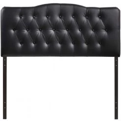 Annabel Full Upholstered Vinyl Headboard in Black by MODWAY