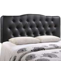 Annabel Full Upholstered Vinyl Headboard in Black by MODWAY -MODWAY store black modway headboards mod 5157 blk c3 1000