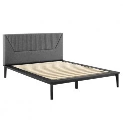 Dakota 67in. Upholstered Queen Platform Bed in Black Gray by MODWAY -MODWAY store black modway platform beds mod 6670 blk gry c3 1000