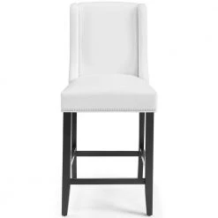 Baron 42 in. Faux Leather Counter Stool in White by MODWAY -MODWAY store black white modway bar stools eei 3736 whi a0 1000