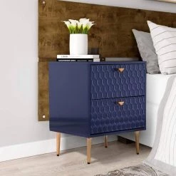 Iron Tube Adjustable Feet Blue Storage Cabinet with 2-Drawer Chest by Boyel Living -MODWAY store blue boyel living accent cabinets bl jh 013 bl 31 1000