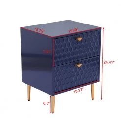 Iron Tube Adjustable Feet Blue Storage Cabinet with 2-Drawer Chest by Boyel Living -MODWAY store blue boyel living accent cabinets bl jh 013 bl c3 1000