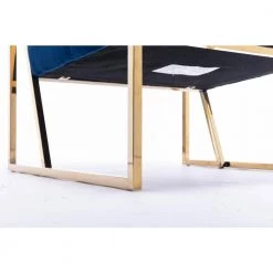 Blue Velvet Tufted Dining Arm Chair with Golden Base by Boyel Living -MODWAY store blue boyel living accent chairs wf xy10bl 1f 1000