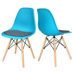 Blue 2-Piece Mid Century Dining Chairs Accent Leisure Chairs with Cushions by Boyel Living -MODWAY store blue boyel living dining chairs hysn 66470bl 2 c3 1000