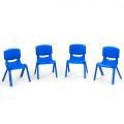 Blue 4-Pack Kids Plastic Ergonomic Design Stackable Multifunctional Classroom Chairs by Boyel Living -MODWAY store blue boyel living kids chairs hysn 64568bl 4 4f 1000