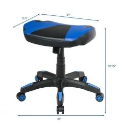 Blue Swivel Adjustable Faux Leather Padded Office Stool Gaming Chair by Boyel Living -MODWAY store blue boyel living office stools hysn 64010bl 44 1000