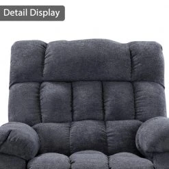 Blue Electric Lift Recliner with Heat Therapy and Massage, Heavy Recliner with Modern Padded Arms and Back by Boyel Living -MODWAY store blue boyel living recliners ez w501s00006 1f 1000