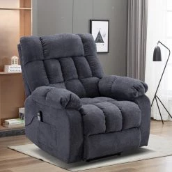 Blue Electric Lift Recliner with Heat Therapy and Massage, Heavy Recliner with Modern Padded Arms and Back by Boyel Living -MODWAY store blue boyel living recliners ez w501s00006 31 1000
