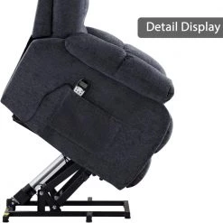 Blue Electric Lift Recliner with Heat Therapy and Massage, Heavy Recliner with Modern Padded Arms and Back by Boyel Living -MODWAY store blue boyel living recliners ez w501s00006 44 1000