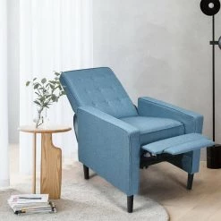 Rubber Wood Blue Power Reclining Back Chair Fabric Recliners Chair by Boyel Living -MODWAY store blue boyel living recliners hysn 65860bl 31 1000