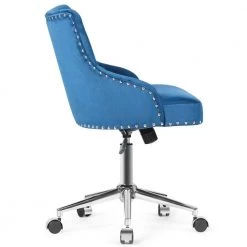 Blue Adjustable Office Executive Task Chair Upholstered Swivel Home Computer Desk Chair by Boyel Living -MODWAY store blue boyel living task chairs hysn 65486bl 66 1000