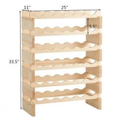 36-Bottles Natural Stackable Wooden Wobble-Free Modular Wine Rack by Boyel Living -MODWAY store boyel living wine racks hysn 63195 40 1000