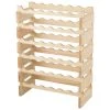 36-Bottles Natural Stackable Wooden Wobble-Free Modular Wine Rack by Boyel Living