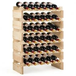 36-Bottles Natural Stackable Wooden Wobble-Free Modular Wine Rack by Boyel Living -MODWAY store boyel living wine racks hysn 63195 c3 1000
