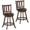 38.5 in. 2-Piece Brown Wood Swivel Dining Pub Bar Stools with Upholstered Seat by Boyel Living -MODWAY store brown boyel living bar stools hysn 61765 64 1000