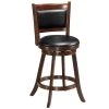 24 in. Brown Wood Upholstered Swivel Stool by Boyel Living -MODWAY store brown boyel living bar stools hysn 65283 64 1000