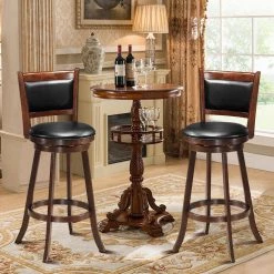 29 in. Swivel Upholstered Bar Stool with Wood Legs by Boyel Living -MODWAY store brown boyel living bar stools hysn 65284 31 1000