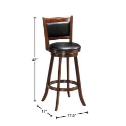 29 in. Swivel Upholstered Bar Stool with Wood Legs by Boyel Living -MODWAY store brown boyel living bar stools hysn 65284 40 1000