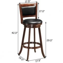 29 in. Swivel Upholstered Bar Stool with Wood Legs by Boyel Living -MODWAY store brown boyel living bar stools hysn 65284 4f 1000