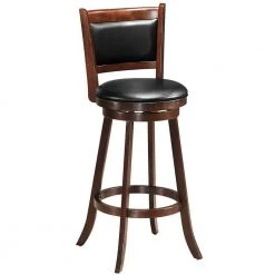 29 in. Swivel Upholstered Bar Stool with Wood Legs by Boyel Living