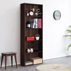 67 in. Brown 5-Shelf Standard Bookcase with Adjustable Shelves by Boyel Living 13 67 in. Brown 5-Shelf Standard Bookcase with Adjustable Shelves by Boyel Living -MODWAY store brown boyel living bookcases bookshelves hysn 60186cf 31 1000
