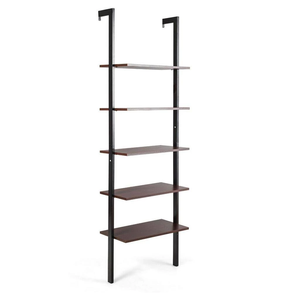 72 in. H Brown Particle Board 5-Shelf Ladder Bookcase by Boyel Living 5 72 in. H Brown Particle Board 5-Shelf Ladder Bookcase by Boyel Living - Image 3