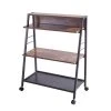 35 in. H Brown Wood 3-Shelf Ladder Bookcase with Open Back and Wheels by Boyel Living -MODWAY store brown boyel living bookcases bookshelves wf j cd 059 64 1000