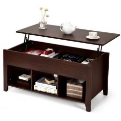 Brown 41 in. Coffee Table with Shelves and Lifting Top by Boyel Living -MODWAY store brown boyel living coffee tables hysn 61337cf 1f 1000