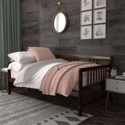 Chocolate Durable Pine Wood Twin Size Slats Daybed with Rails by Boyel Living 13 Chocolate Durable Pine Wood Twin Size Slats Daybed with Rails by Boyel Living -MODWAY store brown boyel living daybeds hysn 63521ch 31 1000