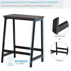 5-Piece Dark Brown Counter Height Table Set with Wine Rack and Glass Holder Industrial Bar Dining Set for Home by Boyel Living -MODWAY store brown boyel living dining room sets tm wf195375aap 76 1000