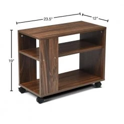23.5 in. Brown Side End Table with Casters and Shelves by Boyel Living 11 23.5 in. Brown Side End Table with Casters and Shelves by Boyel Living -MODWAY store brown boyel living end side tables hysn 63996na 40 1000
