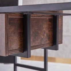 55 in. Rectangle Brown Wood 2-Drawer Executive Desk with Storage by Boyel Living -MODWAY store brown boyel living executive desks wf j cd 057 4f 1000