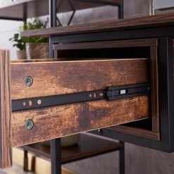 47 in. W Designed Rectangle Brown Wood 1-Drawer Executive Desk with Storage by Boyel Living -MODWAY store brown boyel living executive desks wf j cd 063 77 1000