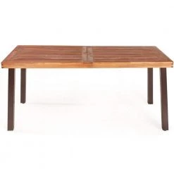 Brown Rectangular Wood Rustic Dining Table by Boyel Living