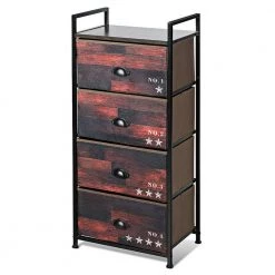 12 in. 4-Drawer Dark-brown Fabric Dresser Storage Tower Nightstand by Boyel Living -MODWAY store brown boyel living nightstands hysn 63121 4f 1000