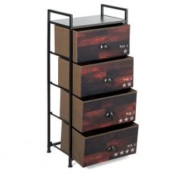 12 in. 4-Drawer Dark-brown Fabric Dresser Storage Tower Nightstand by Boyel Living -MODWAY store brown boyel living nightstands hysn 63121 c3 1000