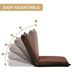 19.5 in. Brown Cotton 2-Seater Adjustable Floor Sleeper Chair by Boyel Living -MODWAY store brown boyel living sofa beds of wf008060daa 1f 1000